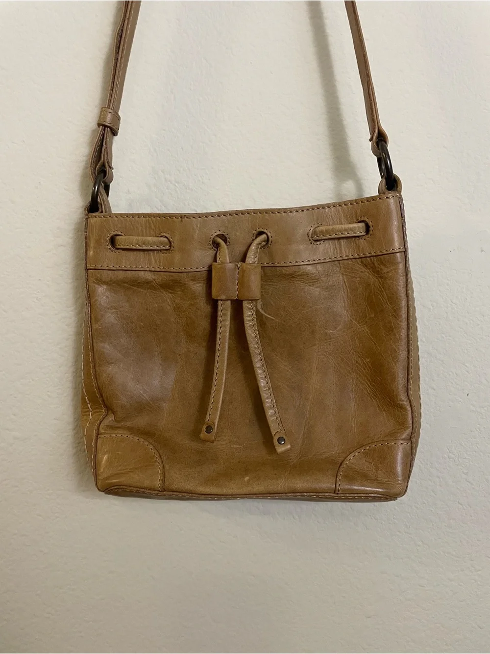 Frye Melissa Drawstring Leather Bucket Bag